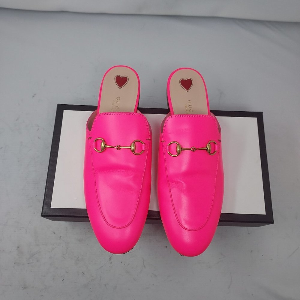Gucci Hot Pink Horsebit Princetown Slide Mule - Picture 1 of 10